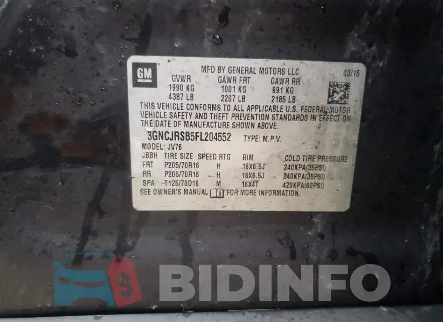 3GNCJRSB5FL204552 Photo# 12