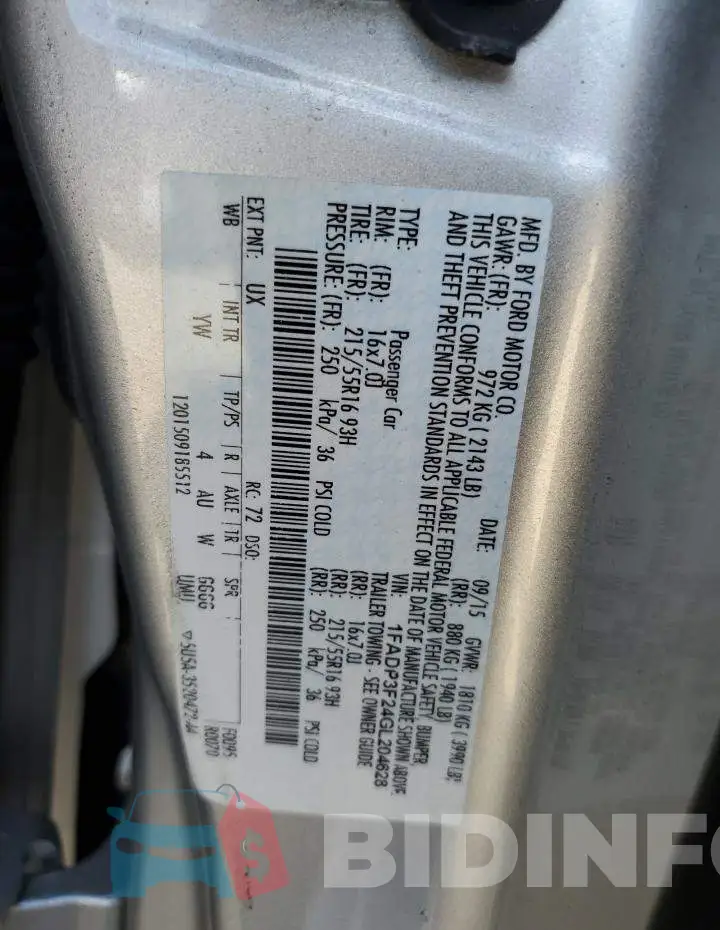 1FADP3F24GL204628 Photo# 12