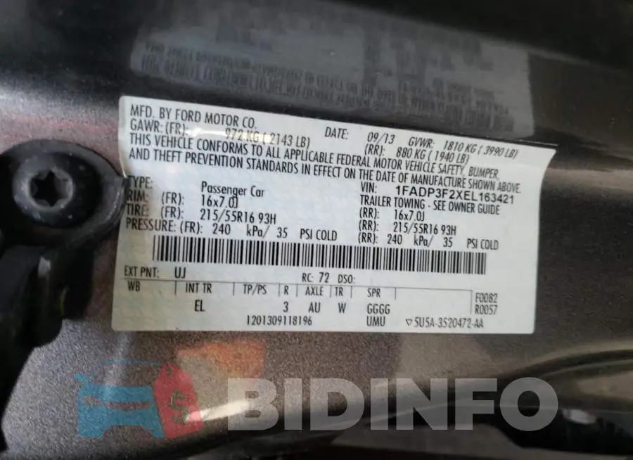 1FADP3F2XEL163421 Photo# 12