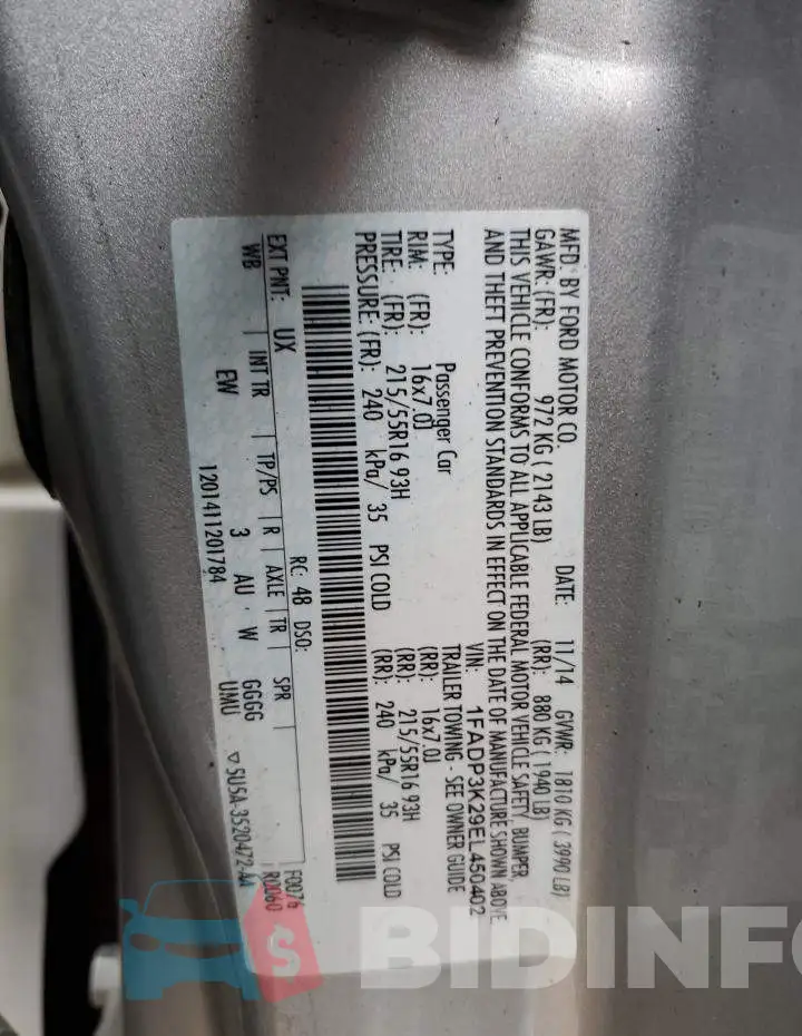 1FADP3K29EL450402 Photo# 12