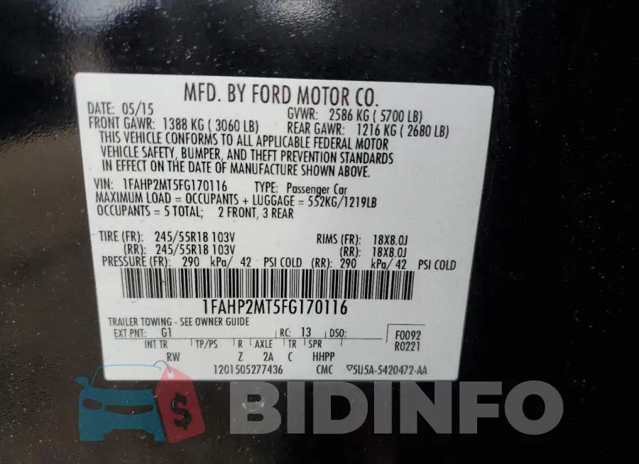 1FAHP2MT5FG170116 Photo# 12