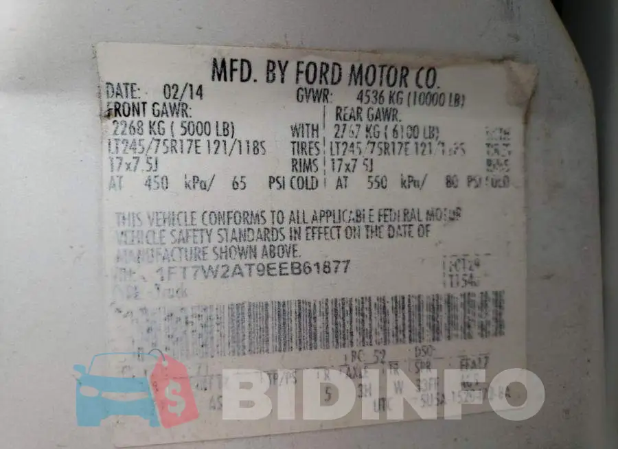 1FT7W2AT9EEB61877 Photo# 12