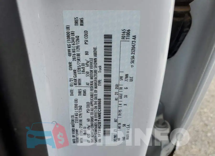 1FT8W2BT4MEC68868 Photo# 12