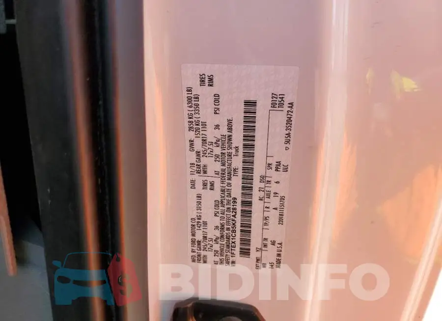 1FTEX1CB5KFA28199 Photo# 12
