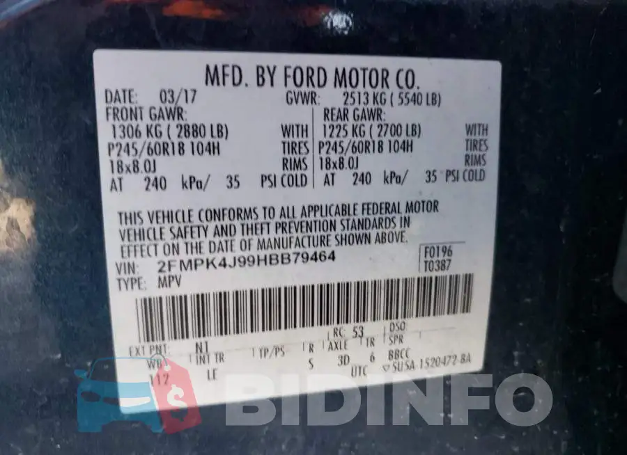 2FMPK4J99HBB79464 Photo# 12