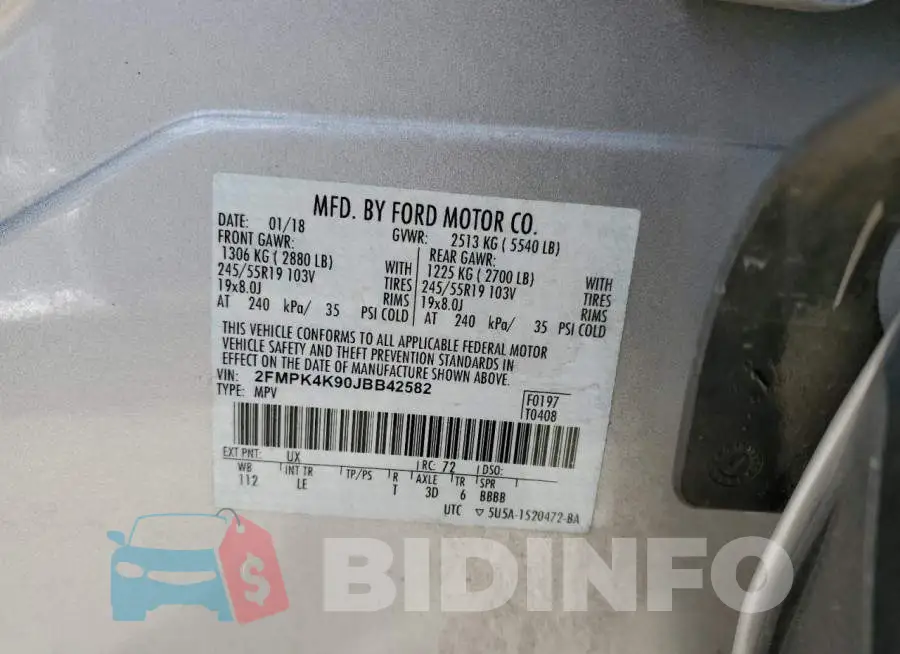 2FMPK4K90JBB42582 Photo# 14