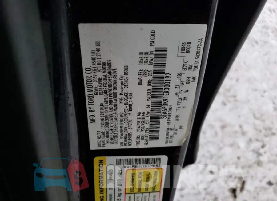 3FA6P0K91ER300192 Photo# 12