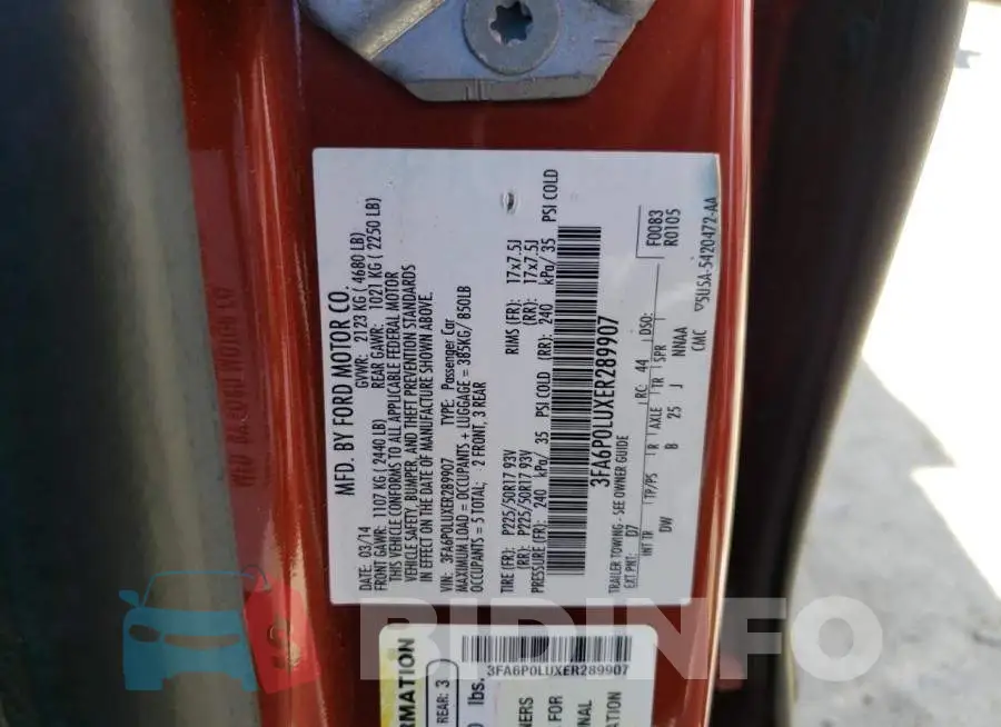3FA6P0LUXER289907 Photo# 12