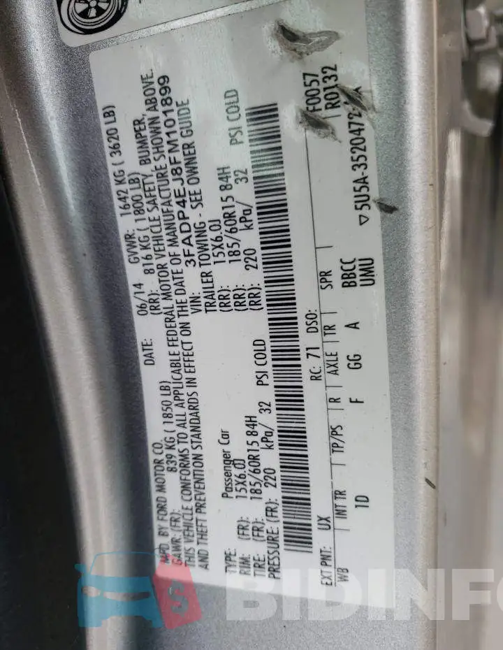 3FADP4EJ8FM101899 Photo# 13
