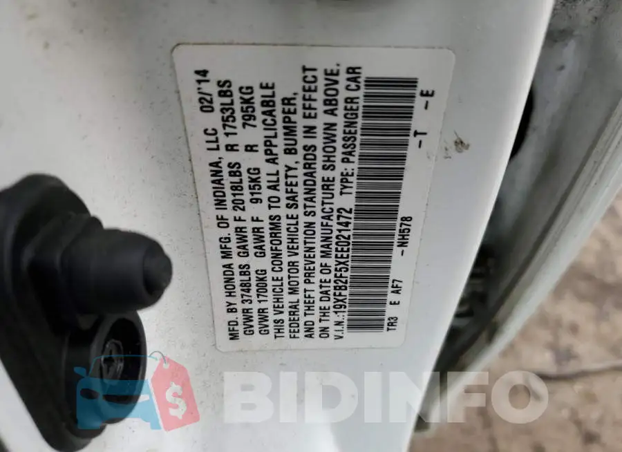19XFB2F5XEE021472 Photo# 12