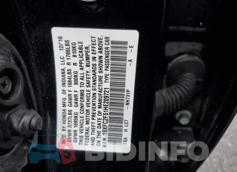 19XFC2F51HE209721 Photo# 12