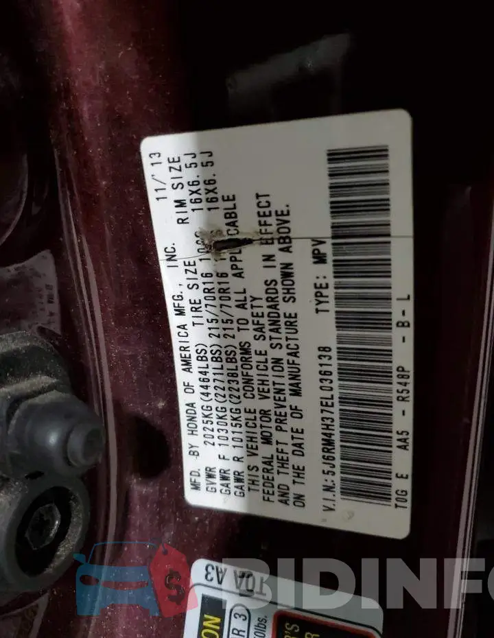 5J6RM4H37EL036138 Photo# 13