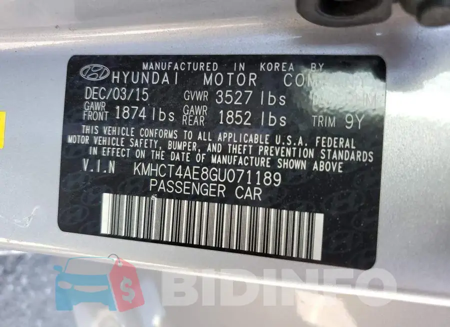 KMHCT4AE8GU071189 Photo# 13