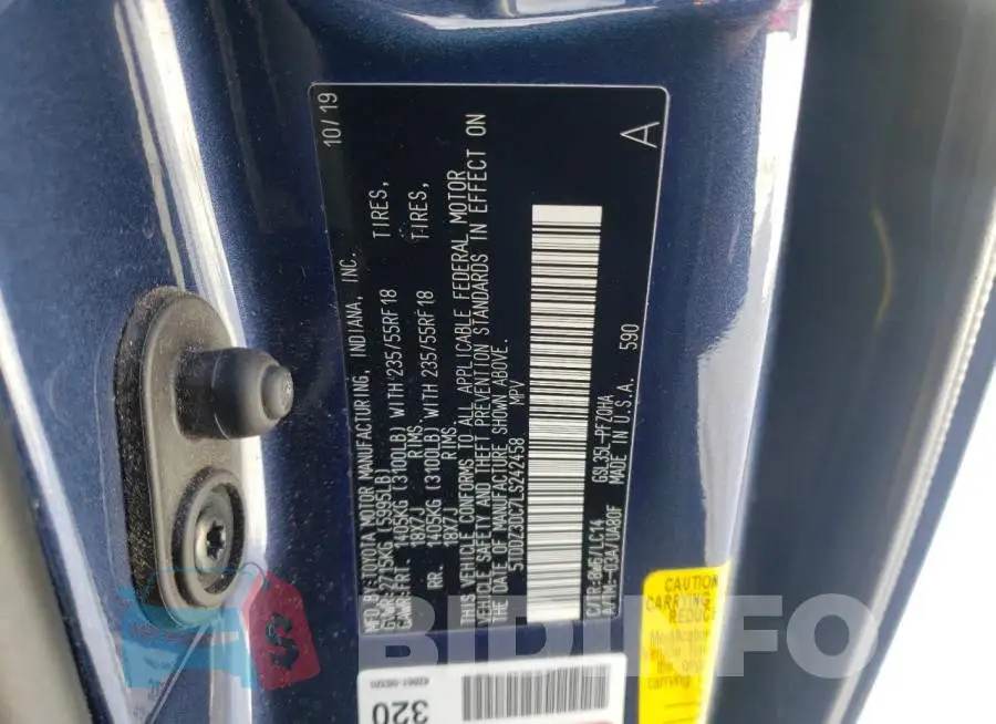 5TDDZ3DC7LS242458 Photo# 13