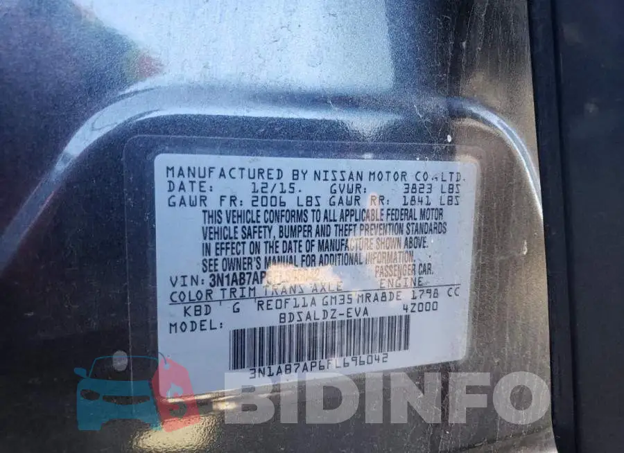 3N1AB7AP6FL696042 Photo# 12