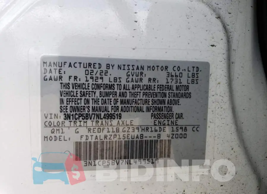 3N1CP5BV7NL499519 Photo# 13