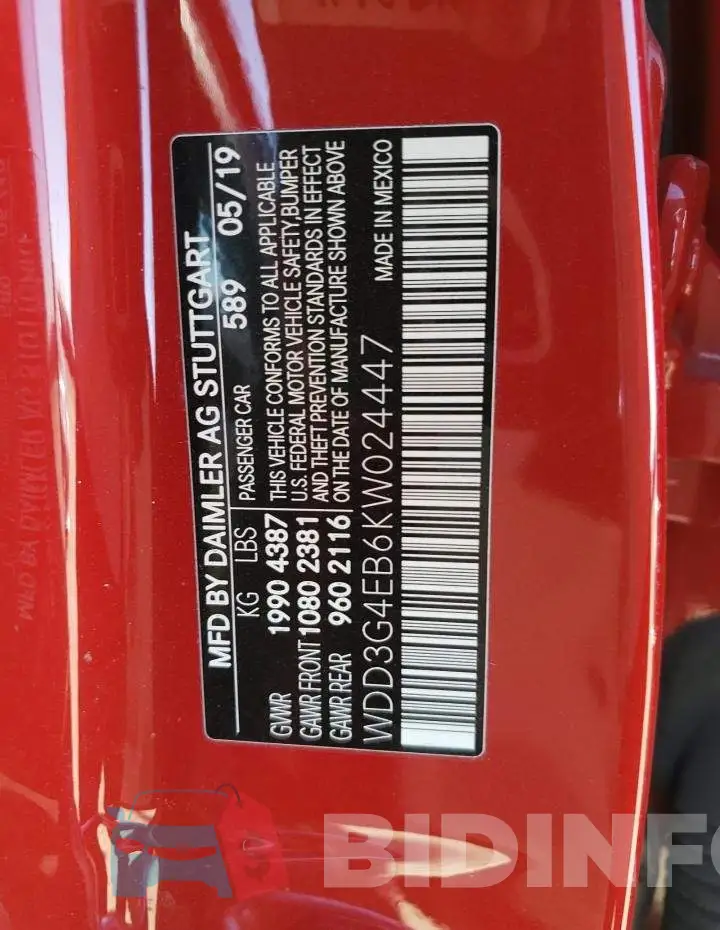 WDD3G4EB6KW024447 Photo# 12