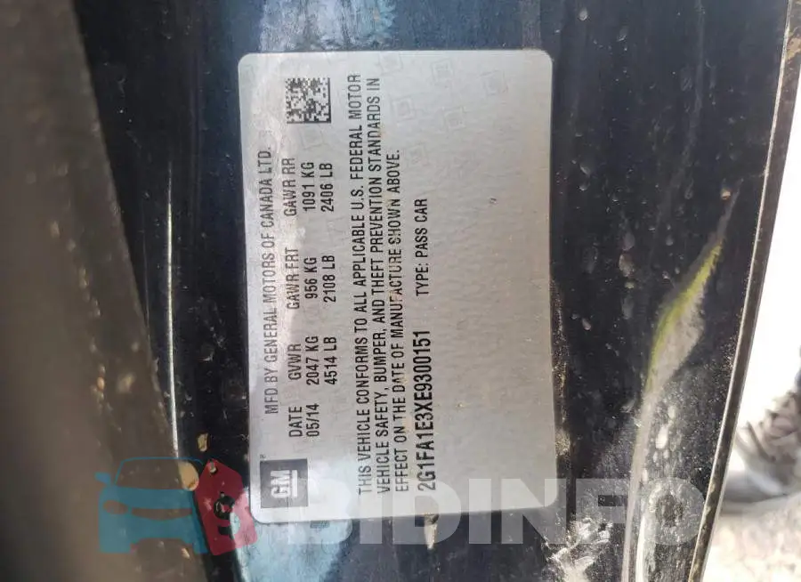 2G1FA1E3XE9300151 Photo# 12