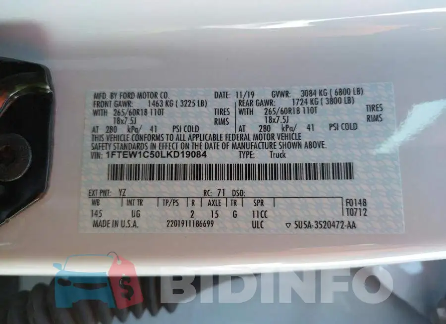 1FTEW1C50LKD19084 Photo# 12