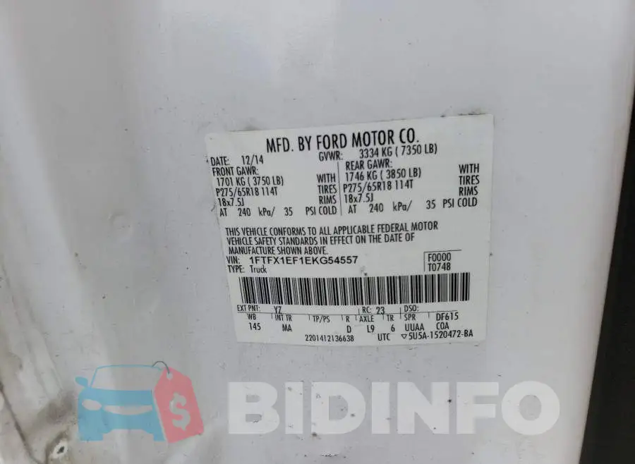 1FTFX1EF1EKG54557 Photo# 10