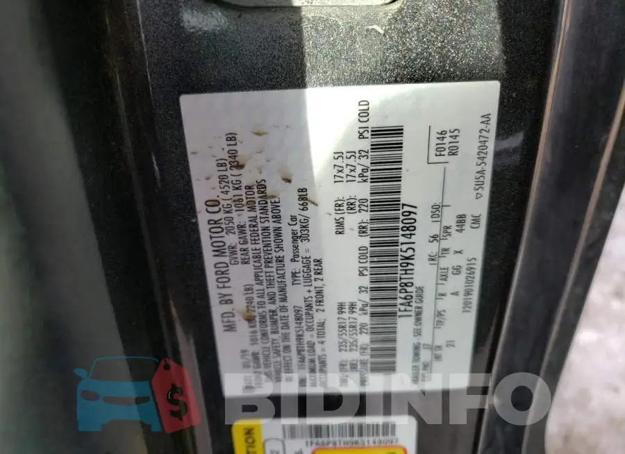 1FA6P8TH9K5148097 Photo# 13