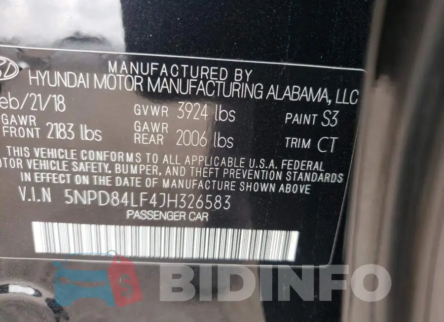 5NPD84LF4JH326583 Photo# 12