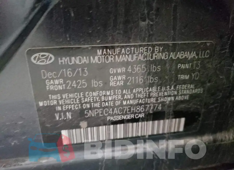 5NPEC4AC7EH867774 Photo# 10