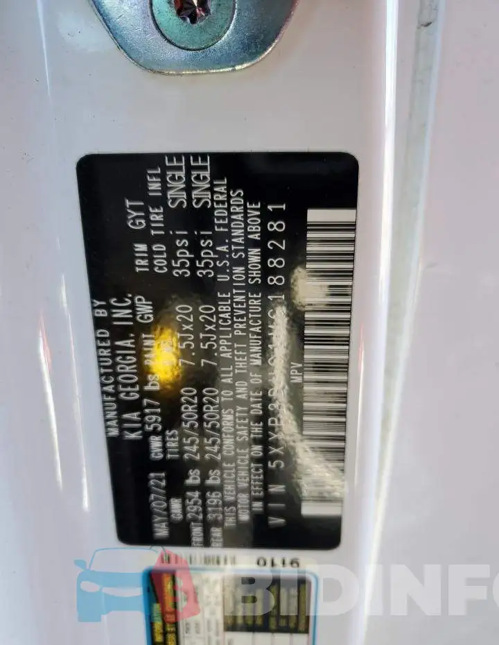 5XYP3DHC1MG188281 Photo# 13