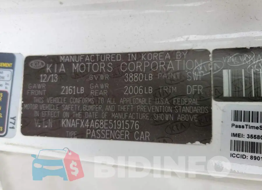 KNAFX4A68E5191576 Photo# 12