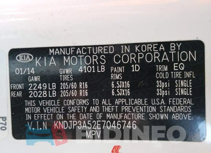 KNDJP3A52E7046746 Photo# 13