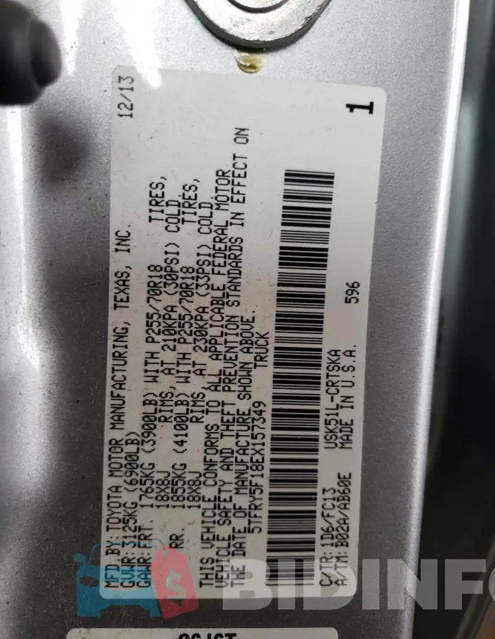5TFRY5F18EX157349 Photo# 12