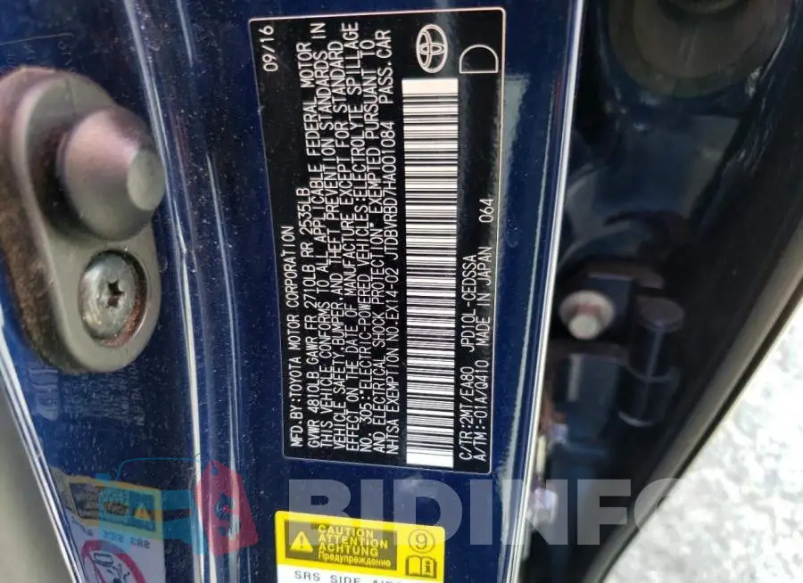 JTDBVRBD7HA001084 Photo# 12