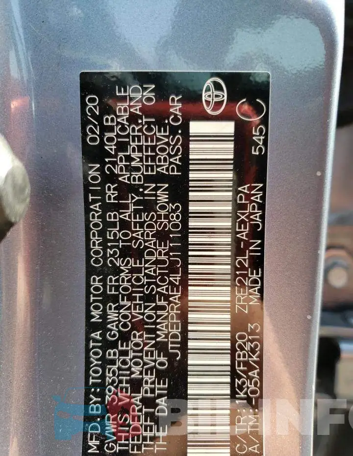 JTDEPRAE4LJ111083 Photo# 12