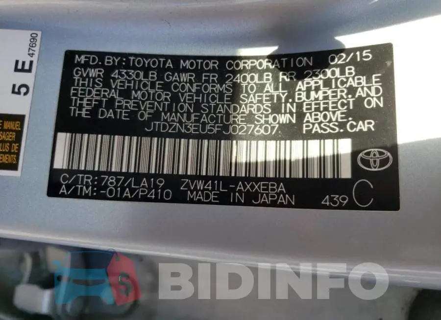 JTDZN3EU5FJ027607 Photo# 13