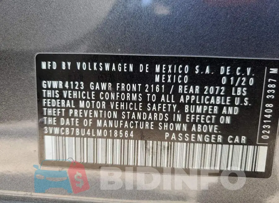 3VWCB7BU4LM018564 Photo# 12