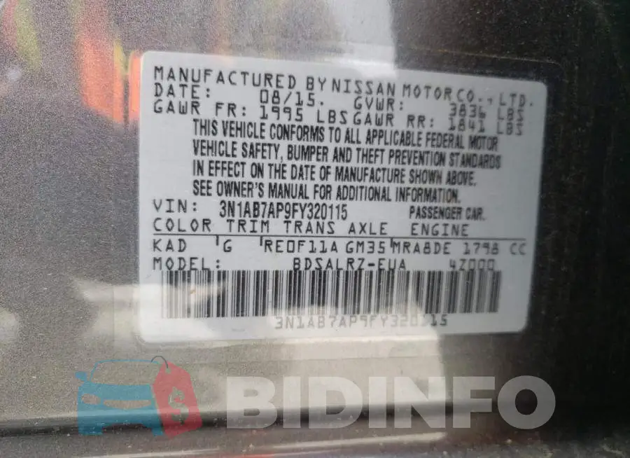3N1AB7AP9FY320115 Photo# 12