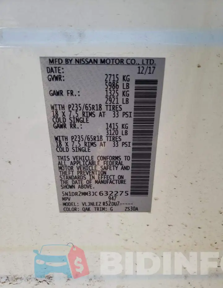 5N1DR2MM3JC632275 Photo# 12