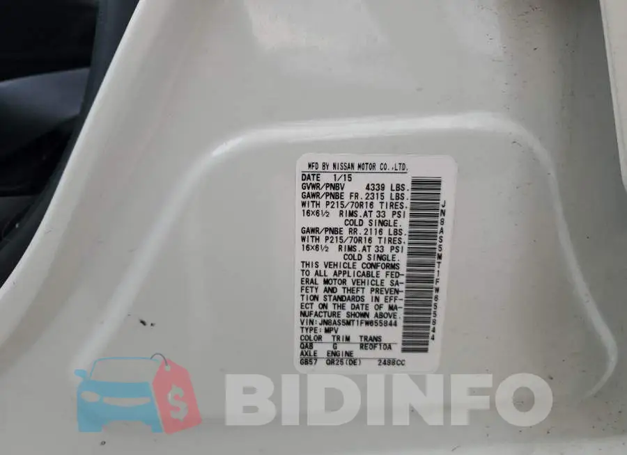 JN8AS5MT1FW655844 Photo# 10
