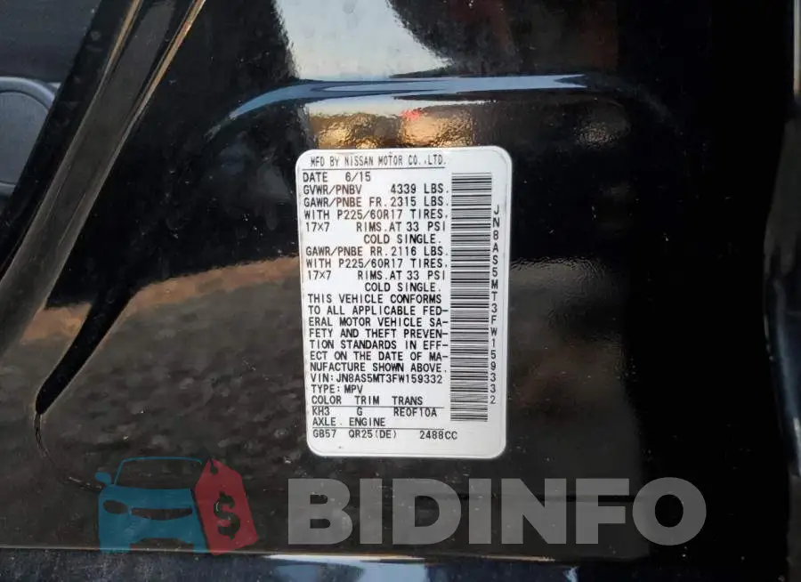 JN8AS5MT3FW159332 Photo# 14