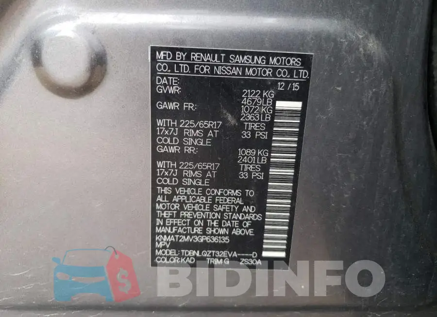 KNMAT2MV3GP636135 Photo# 13
