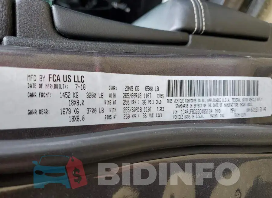 1C4RJFBG2GC495134 Photo# 10