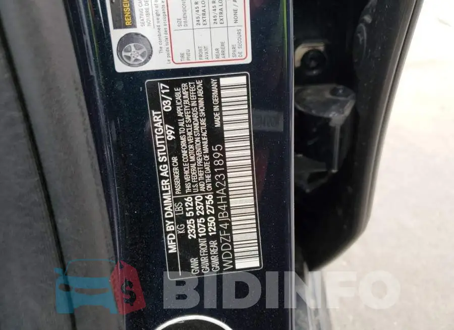 WDDZF4JB4HA231895 Photo# 12