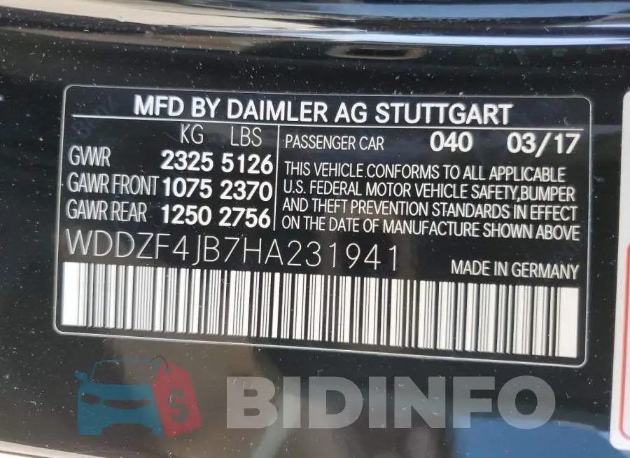 WDDZF4JB7HA231941 Photo# 12