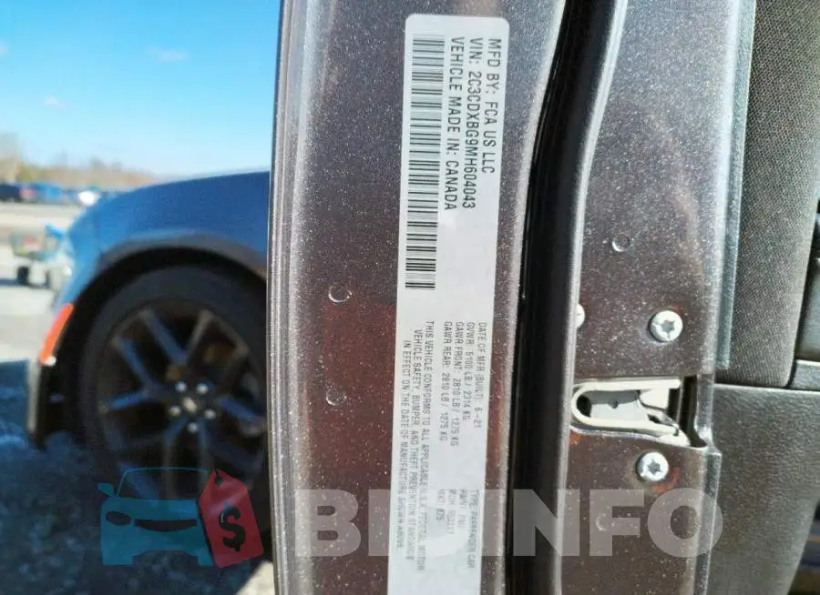 2C3CDXBG9MH604043 Photo# 12