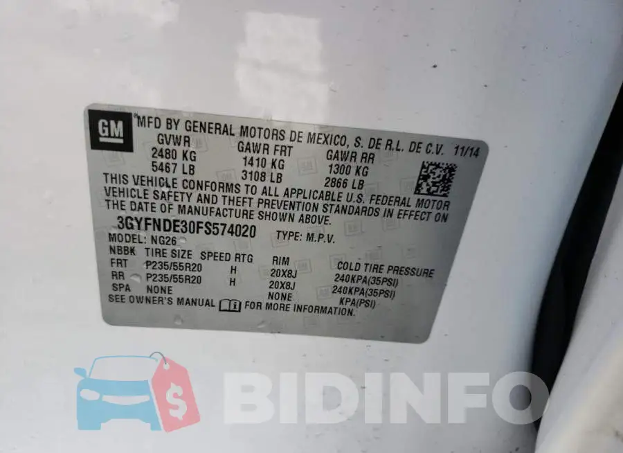 3GYFNDE30FS574020 Photo# 10