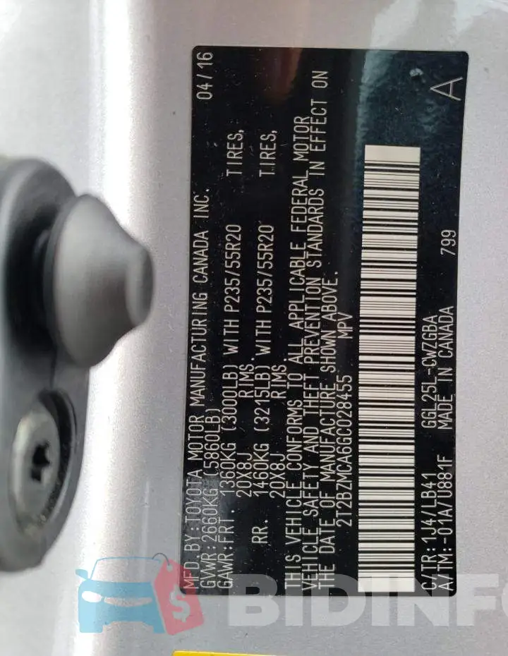 2T2BZMCA6GC028455 Photo# 12