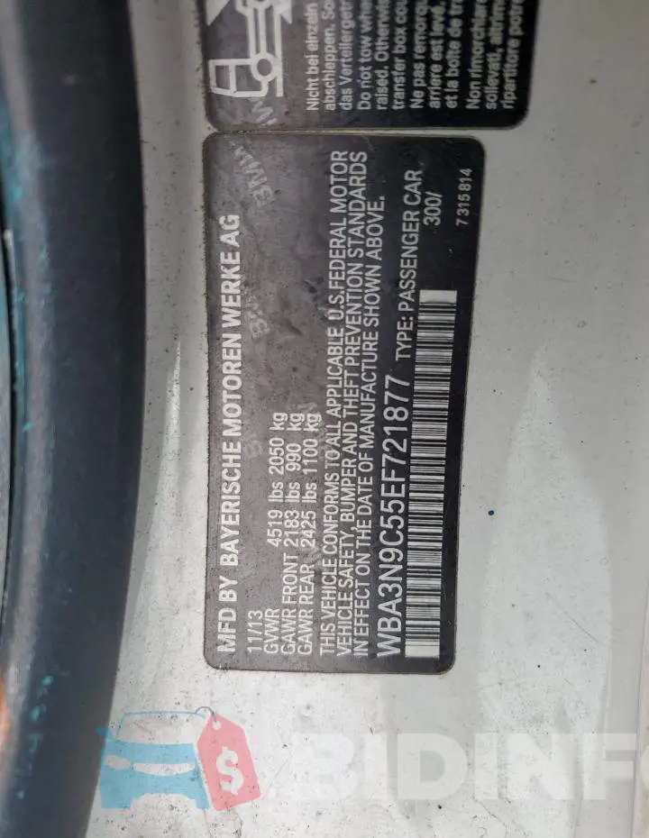 WBA3N9C55EF721877 Photo# 12