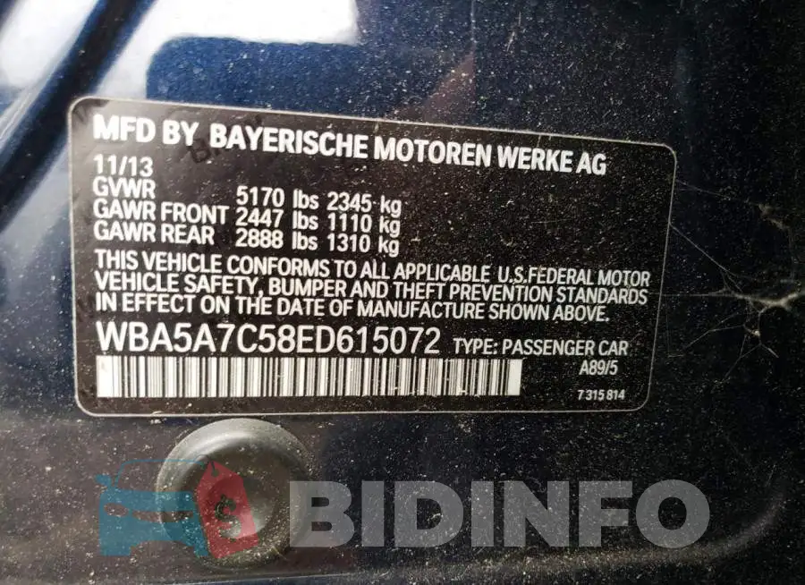 WBA5A7C58ED615072 Photo# 12