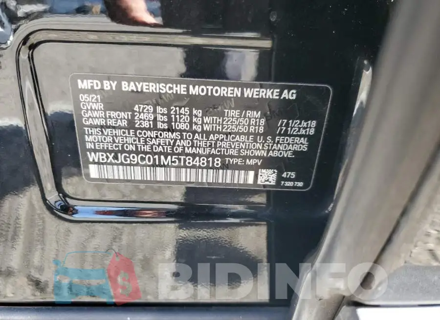 WBXJG9C01M5T84818 Photo# 14