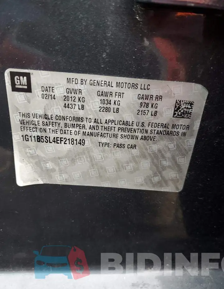 1G11B5SL4EF218149 Photo# 12